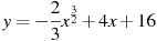 y=-\frac{2}{3}x^{\frac{3}{2}} +4x+16