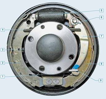 Тормозной механизм заднего колеса Лада Гранта (ВАЗ 2190)