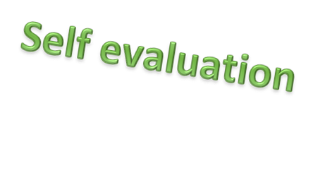 Self evaluation