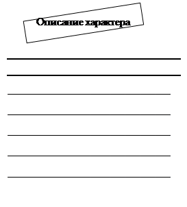 Надпись: Описание характера,Надпись: _________________________________
_________________________________
_________________________________
_________________________________
_________________________________
