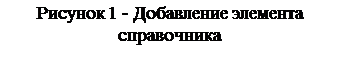 Text Box: Рисунок 34 - Добавление элемента 
справочника
