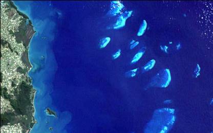 The Great Barrier Reef seen from space