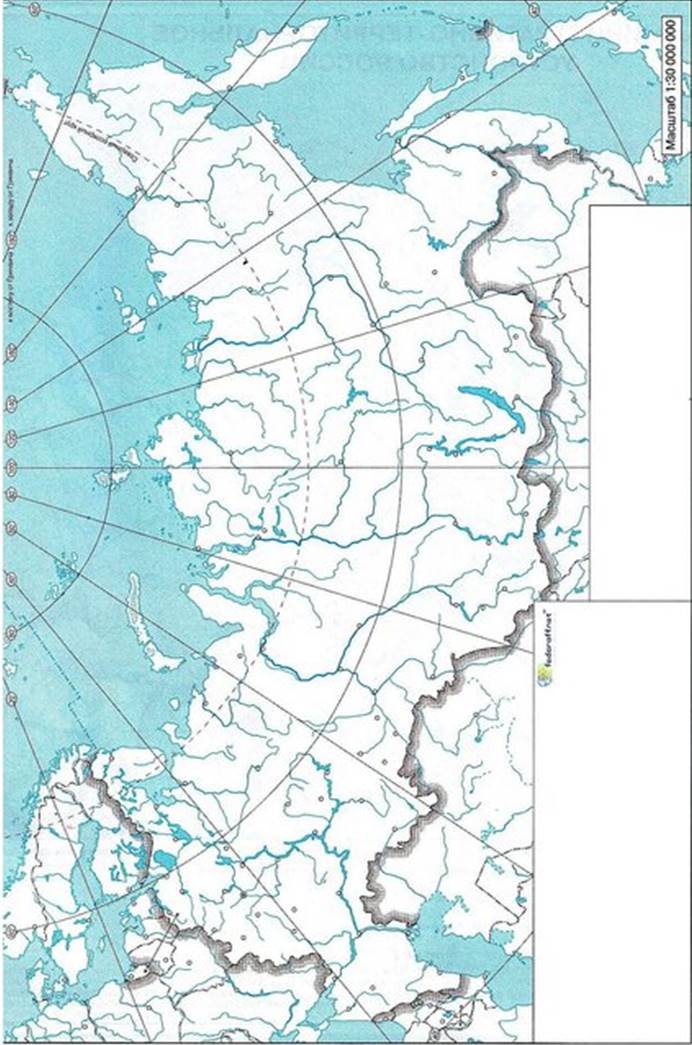 Граница России на контурной карте