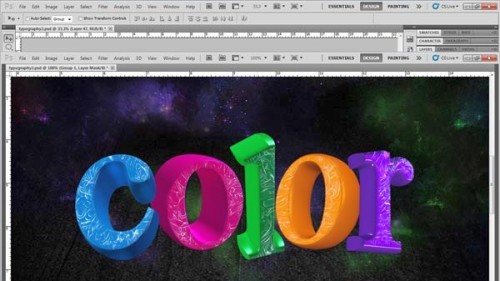 Создание красочного текстового 3d эффекта в Фотошоп