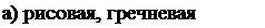 Надпись: а) рисовая, гречневая ядрица; 