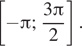  левая квадратная скобка минус Пи ; дробь: числитель: 3 Пи , знаменатель: 2 конец дроби правая квадратная скобка . 