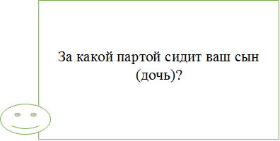 За какой партой сидит ваш сын (дочь)?