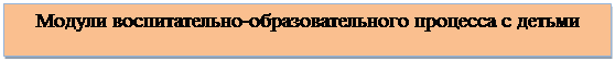 Надпись:  Модули воспитательно-образовательного процесса с детьми

