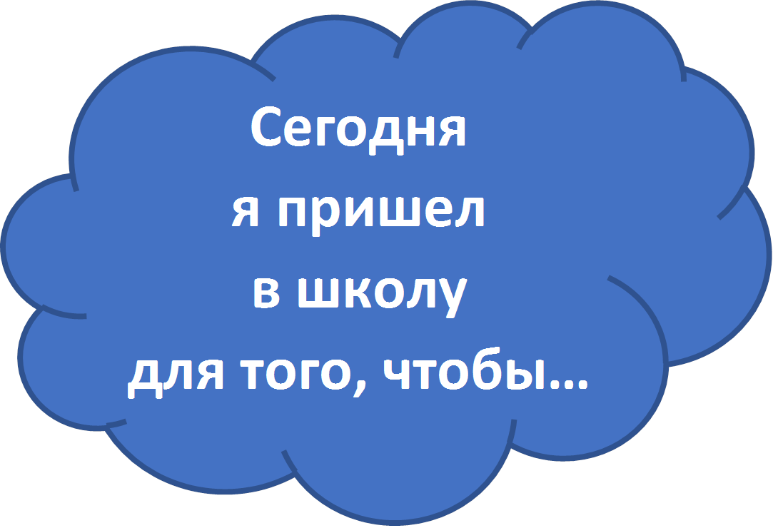 Сегодня 
я пришел 
в школу 
для того, чтобы…
