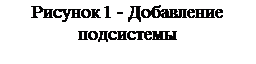 Надпись: Рисунок 16 - Добавление 
подсистемы
