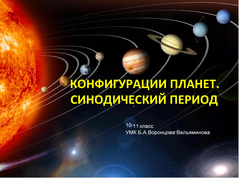 Используя рисунок укажите основные конфигурации планет при их расположении в точках