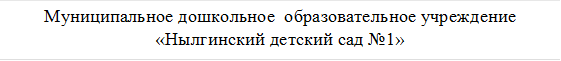 Муниципальное дошкольное  образовательное учреждение
«Нылгинский детский сад №1»
