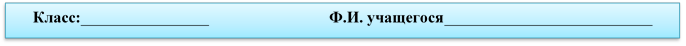 Класс:________________                              Ф.И. учащегося__________________________

