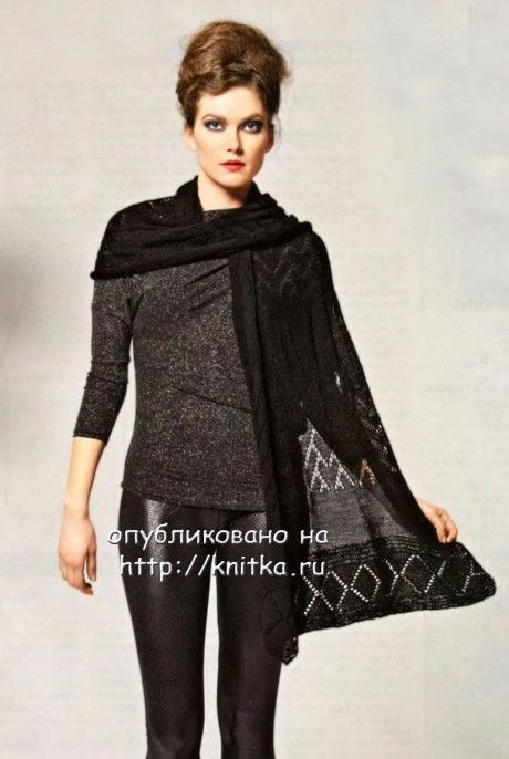 палантин спицами фото