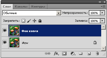 Копия слоя создана