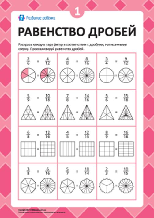 Изучаем основное свойство дроби № 1