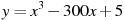 y=x^3 -300x +5