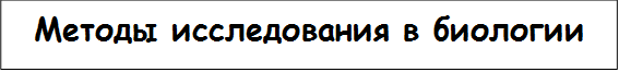 Методы исследования в биологии