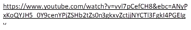 https://www.youtube.com/watch?v=vvl7pCefCH8&ebc=ANyPxKoQYJH5_0Y9cenYPjZSHb2tZs0n3gkxvZctjjNYCTl3FgkI4PGEIgvcywahoetFyZt69_yPf_oVgKjnNf_Bd5wJ1sslww 