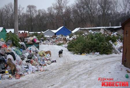 В Курске мусорные сугробы не тают