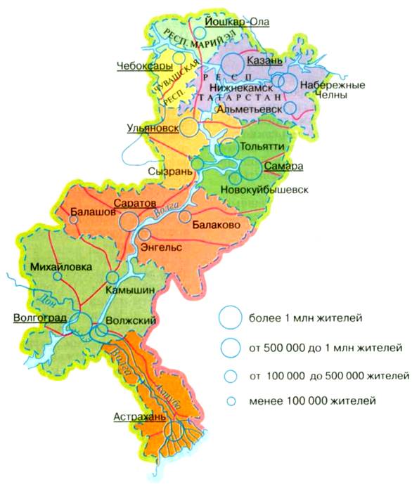 Границы поволжья на карте