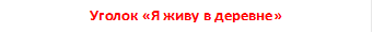 Уголок «Я живу в деревне»