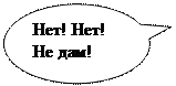 Овальная выноска: Нет! Нет!
Не дам!
