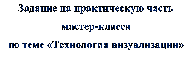 Задание на практическую часть
мастер-класса 
по теме «Технология визуализации»
