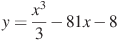 y=\frac{x^3}{3} -81x-8