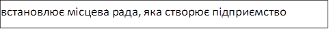 встановлює місцева рада, яка створює підприємство