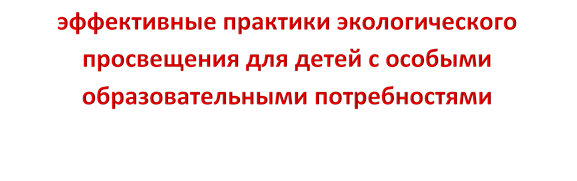 эффективные практики экологического просвещения для детей с особыми образовательными потребностями