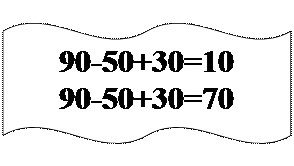 Двойная волна: 90-50+30=10
90-50+30=70

