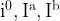 \rm i^0, I^a, I^b