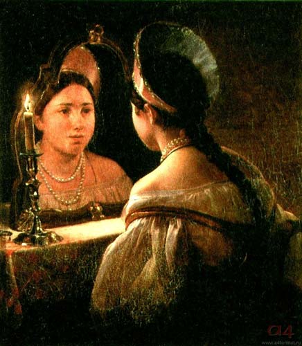 Брюллов К. П. Гадающая Светлана, 1836г, 
холст, масло, 94х81 см. 
Нижегородский художественный музей.

