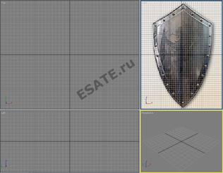 Моделирование 3d max: Видовые окна с установленным фоном