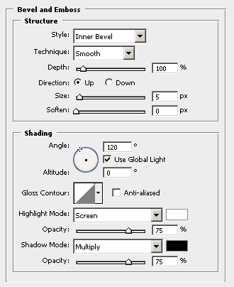bevel and emboss
