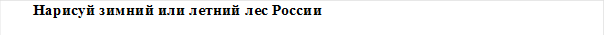        Нарисуй зимний или летний лес России

