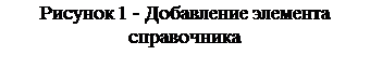 Надпись: Рисунок 34 - Добавление элемента 
справочника
