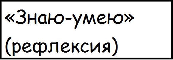 «Знаю-умею»
(рефлексия)
