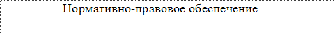 	                   Нормативно-правовое обеспечение