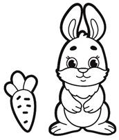 Раскраска Кролик и морковка - распечатать бесплатно