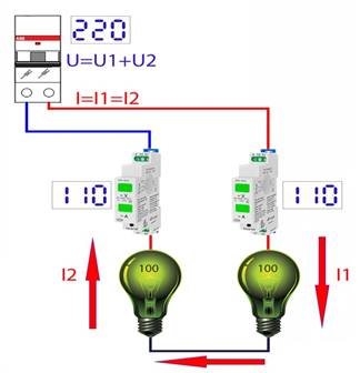 последовательная схема подключения электроприборов в сеть 220В