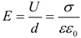 Формула Напряжённость электрического поля внутри плоского конденсатора