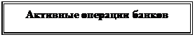 Надпись: Активные операции банков