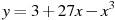 y=3+27x-x^3