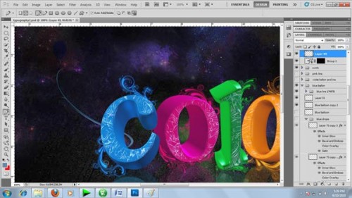 Создание красочного текстового 3d эффекта в Фотошоп