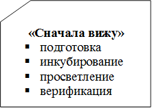 «Сначала вижу»
§	подготовка
§	инкубирование
§	просветление
§	верификация

