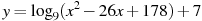 y=\log_9(x^2-26x+178)+7