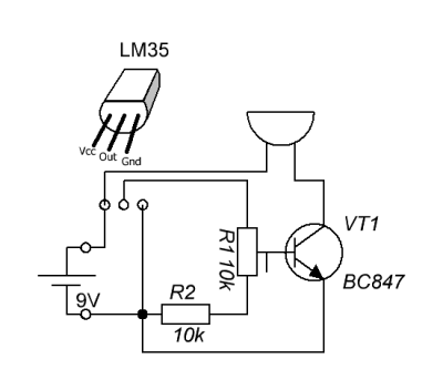 Простейший датчик температуры на LM35