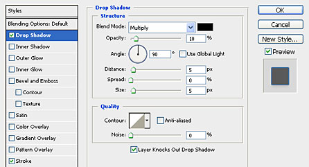 drop shadow